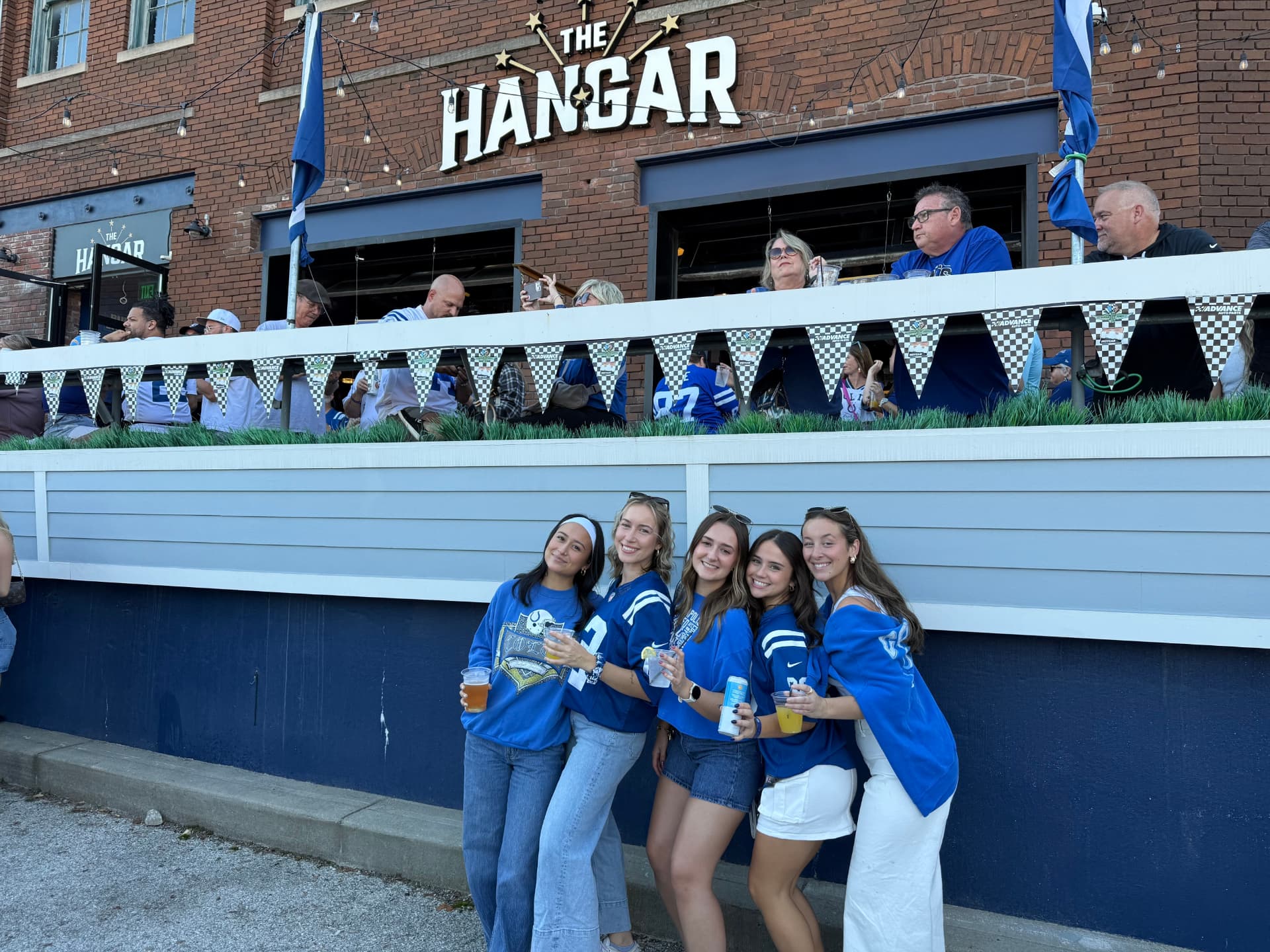Colts fans gathered outside The Hangar on Madison Avenue